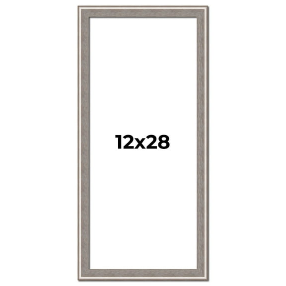 12x28 Frame Grey Real Wood Picture Frame Width 1.25 inches | Interior Frame Depth 0.5 inches | Hans