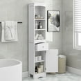 thumbnail image 3 of Freestanding Storage Cabinet with Drawer Tall Bathroom Cabinet MDF Board, Adjustable Shelf, 3 of 7