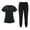 Black, variant on Muscularfit Scrubs Sets Summer Sets for Women Comfy Pleated Pullover Work Set Blue Short Sleeve Shirt V-Neck Sets for Women
