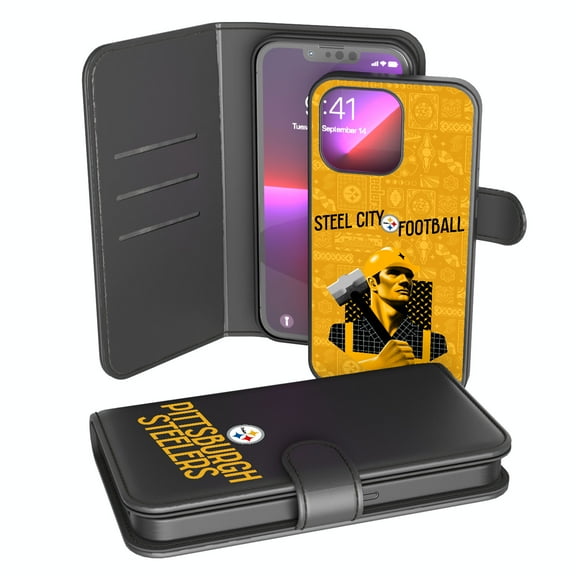 Keyscaper Black Pittsburgh Steelers iPhone Wallet Case