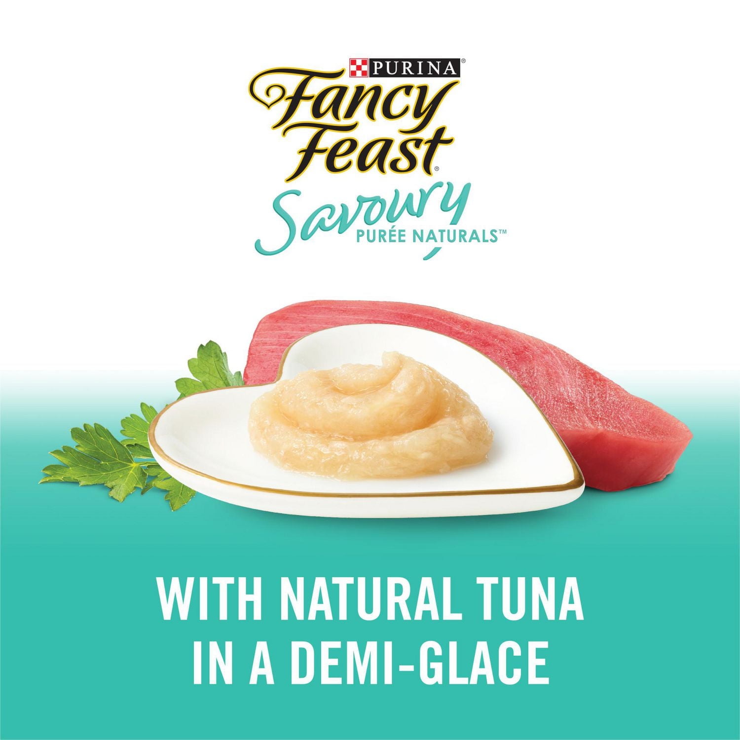 Fancy Feast Savoury Puree Naturals with Natural Tuna in a Demi-Glace, Cat Treats 40 g, 40 g - 10 g x 4