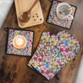 thumbnail image 5 of Pioneer Flower Kitchen Oven Mitt and Pot Holder Sets 4 Pcs for Baking, Cooking and Grilling, Heat Resistant Up To 392 °F, 5 of 7