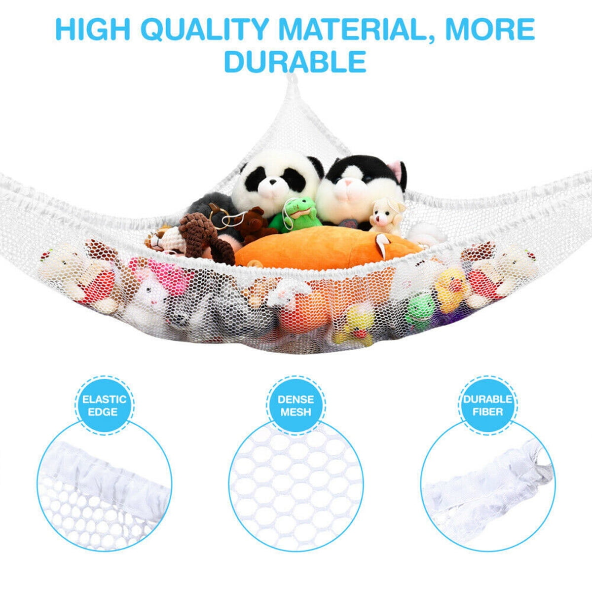 2 Pieces Toy Hammock Stuffed Animal Hammocks Toy Storage Hammock Nets Jumbo Wall Sling Corner