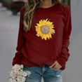 thumbnail image 2 of Ichuanyi Womens Fall Tops, Womens Casual Hoodies Jumper Tops Ladies Sunflower Print Sweatshirt Blouse Tee, 2 of 4