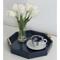 thumbnail image 5 of Kate and Laurel Lipton Decorative Modern Octagon Tray, 18 x 18, Navy and Gold, Chic Serving Tray for Storage, Organization, and Display, 5 of 5