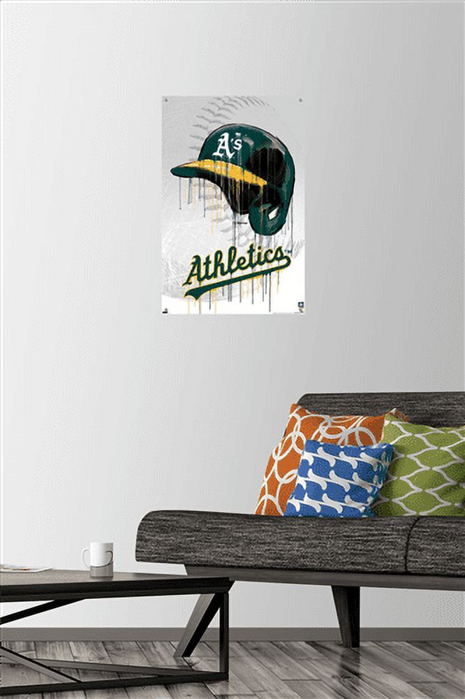 MLB Oakland Athletics - Drip Helmet 22 Wall Poster with Push Pins, 14.725" x 22.375"
