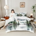 thumbnail image 4 of Feelyou Farmhouse Pine Tree Bedding Comforter Set, Rustic Nature Lake Twin Comforter Sets, Teen Child Kid Adult Reversible Bedding Set, Luxury Bedroom Decor, 2pcs, 4 of 8