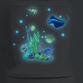 thumbnail image 1 of Pegatina para asiento de inodoro, pez diablo Coral que brilla en la oscuridad (luz azul), mundo submarino, pegatinas de decoración de pared para el hogar, 1 of 5