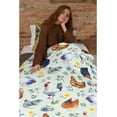 thumbnail image 3 of Floral Chickens Throw Blanket,Super Soft Flannel Blankets Gifts,Warm Lightweight Cozy Plush Fluffy Rooster Fleece Blankets,Funny Colorful Flower Chicken Blanket for Women,40"x50" for Kids, 3 of 6