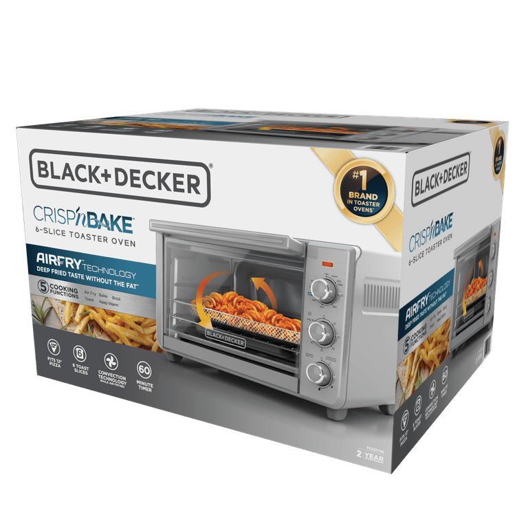 BLACK+DECKER 6-Slice Crisp 'N Bake Air Fry Toaster Oven, TO3217SS 