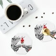 thumbnail image 5 of Balery 6 Pcs Funny Christmas Moose Kissing Under Mistletoeleather Coasters Set, Drink Table Cup Coasters For Living Room Kitchen Coffee Decor, 5 of 9
