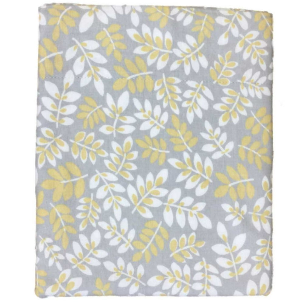 Cuddle Duds Flannel Sheet Set Gray & Yellow Botanical Twin Bed Sheets Bedding