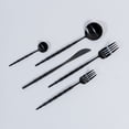 thumbnail image 3 of Ozarke Kiribati Cutlery Set, Stainless Steel Matte Black (Set of 20), 3 of 7