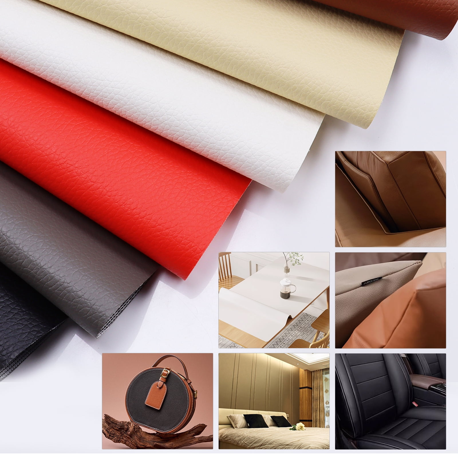 360 x 55inch Upholstery Faux Leather Fabric Sheets Car Boat Artificial Leather PVC Leatherette, 10 Yard, Black