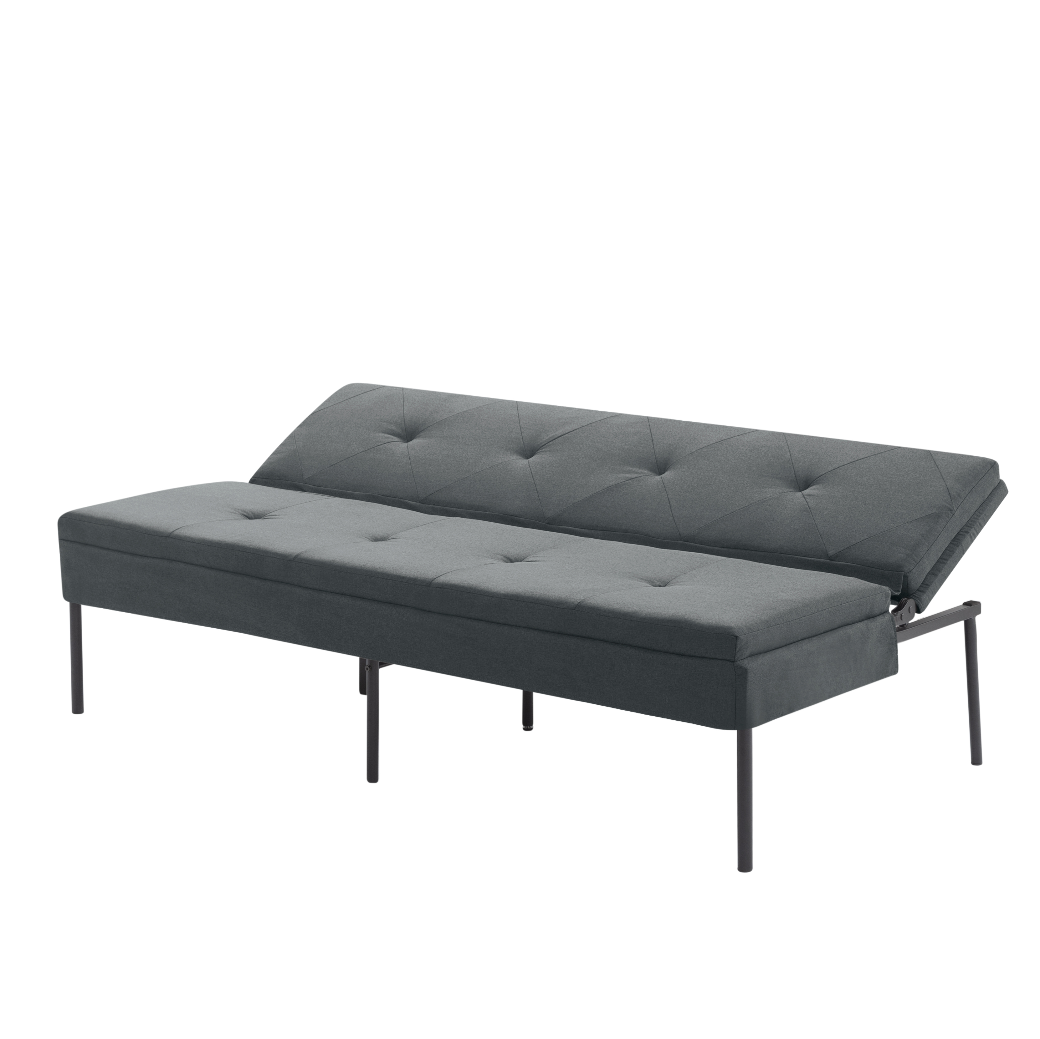 Gewnee 63.39"Futon Couches,Folding Loveseat Recliner with 5 Positions,Iron Frame,Fits Small Spaces,Apartments,Dorms – Easy Assembly