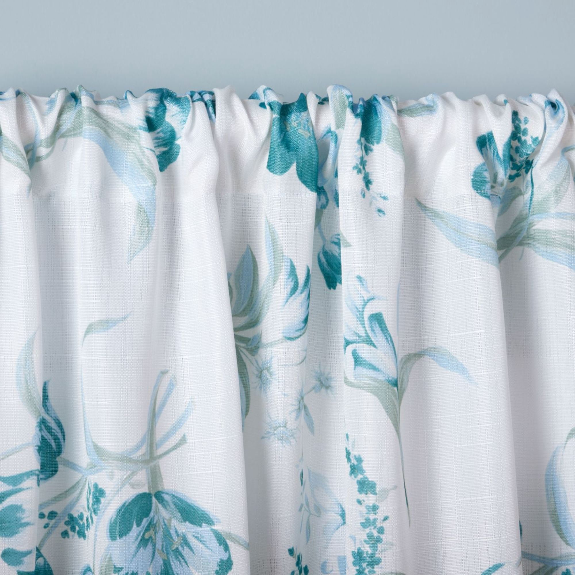 Estate View™ Printemps Light Filtering Rod Pocket Curtain Panel Pair, 38"x84", Teal