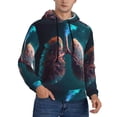 thumbnail image 2 of Uemuo Abstract Botanical Heart Pattern Men's Hoodie - Casual Pullover Hoodie with Kangaroo Pocket, Stylish Hooded Sweatshirt for Everyday Wear-X-Large, 2 of 7