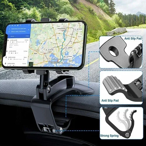 360° Rotation Car Suv Truck Clip On Dashboard Phone Mount Holder Stand Universal