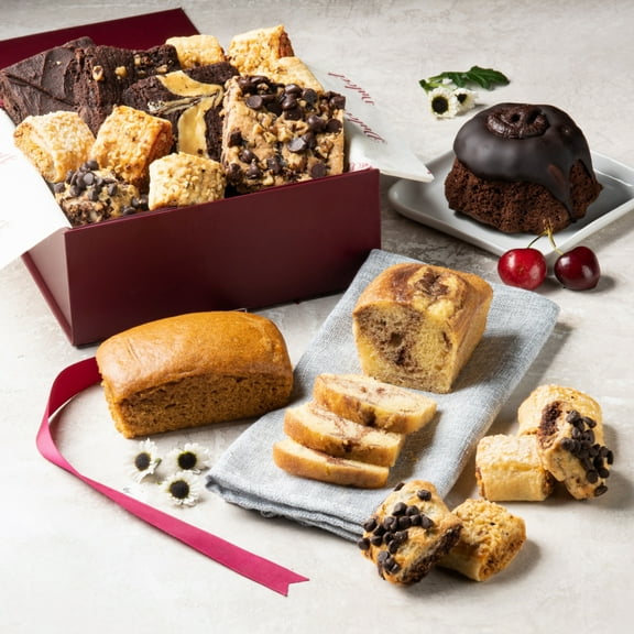Dulcet Gift Baskets Sumptuous Bakery of Sweets Gift Box including a Chocolate Cake