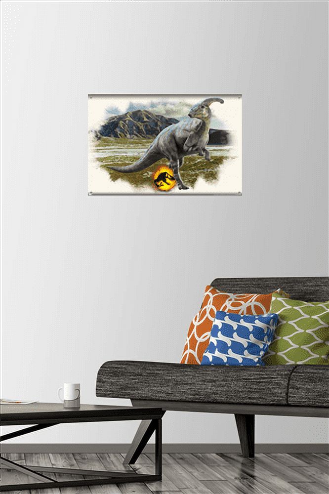 Jurassic World: Dominion - Parasaurolophus Focal Wall Poster with Push Pins, 14.725" x 22.375"