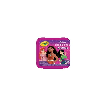 Crayola Disney Princess Art Case, 75 Pcs, Markers & Crayons Coloring Set, Travel Activity, Moana Ariel Gift for Girls & Boys,5 