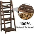 thumbnail image 4 of QISHENSHUI Wooden ladder Shelf Plant Shelf, Multiple Tired Shelf Sturdy and Foldable Storage Shelf Solid folding Wood for Garden/Balcony/Yard/Living Room Storage, No assemble, Brown, 4 of 9