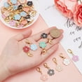 thumbnail image 3 of 1Box 1 Box 50Pcs Flower Enamel Charms Cherry Blossom Knitting Stitch Markers Clip On Bracelet Charms for Jewellery Making Sewing Weaving Zipper Pull Charm with Lobster Clasp Locking Crochet, 3 of 5
