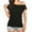Black(New), variant on PNTUTB Women'S Casual Off Shoulder Tops Short Sleeve T Loose Summer Blouse Shirt