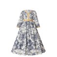 thumbnail image 2 of LOVZFMLL Fashion Girls' Summer Short Sleeve Ruffled Pockets Round-Neck Printed Dress, 2 of 9