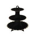 Efavormart 3 Tier 13" Black Cardboard Cupcake Stand Gold Scalloped