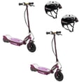thumbnail image 1 of Razor Trottinette Électrique Rechargeable E100, Violet (2 Pack) + Casques, 1 of 9