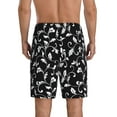 thumbnail image 2 of Balery Black White Leaves Men's Cotton Knit Pajama Shorts Waistband & Pockets,Short Pajama Pants-3X-Large, 2 of 8