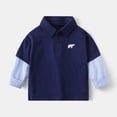 thumbnail image 2 of Hihipz Toddler Boys Polo Shirt Summer Patchwork Striped Shirts Holiday Stylish Tops,Sizes 18-24M, 2 of 4