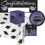 Creative Converting Purple Graduation Class of 2025 Party Kit, Serves 18