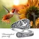 thumbnail image 1 of Elegante anillo de mariquita con diseño de colibrí, bonito anillo de moda, regalo perfecto, tono plateado ligero, detalles de esmalte, ideal para la oficina., 1 of 7