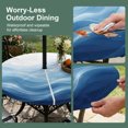 thumbnail image 5 of Round Outdoor Tablecloth with Umbrella Hole and Zipper, Navy Blue Ombre Tablecloth with Elastic Waterproof, Summer Beach Ocean Waves Coastal Patio Table Covers for 36" - 44" Picnic Pool Tables, 5 of 9