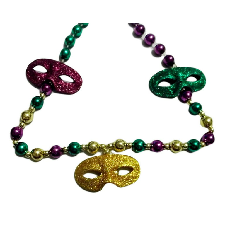 Gold Mardi Gras Beads  Gold Party Bead Necklaces Bulk