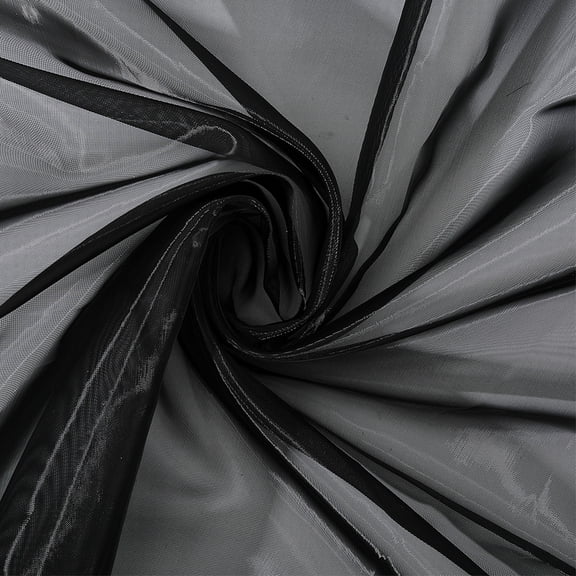 60.24 Inch Black Sheer Organza Fabric Transparent Silk Chiffon Gauze Fabrics By The Yard Breathable Tulle Polyester Cloth