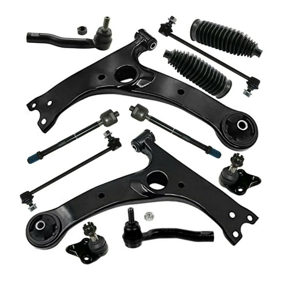 Suspension & Steering Control Arm Lower Ball Joints Tie Rod Ends Sway Bar Links Bellow Boots Kit 12 Pc