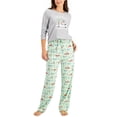 thumbnail image 2 of FAMILY PJs Sets Green Elastic Band Graphic Long Sleeve Crew Neck T-Shirt Straight leg Holiday  Size M, 2 of 3