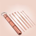 thumbnail image 4 of sweethay 6 pcs / set Earpick Herramienta de eliminación de cera de oído de acero inoxidable Portable Ear Pick cuidado de los oídos Rosa roja, 4 of 6