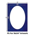 thumbnail image 2 of Royal Blue Suede Picture Frame Mat for 20x28 Frames - Oval Opening for 16x24 Photos - 1 Mat, 2 of 7