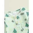 thumbnail image 6 of Suealasg Newborn Baby Boys Girls Jumpsuit Christmas Long Sleeve Christmas Tree Print Romper Bodysuits 3 6 12 18 Months Infant Coming Home Clothing, 6 of 8