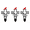 3PC Cardinal Memorial Grave Stakes#3, variant on Metal Cemetery Memorial Plaque, Cardinal Memorial Grave Stakes Cross with Miss You Script & Heart Accent, Outdoor Ground Marker for Cemetery, Garden, Memorial Tribute(11.81in)