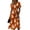 Orange, variant on Halloween Novelty Dresses for Women Short Sleeve V Neck Flowy Midi Dress Halloween Print Fashion Halloween Outfit