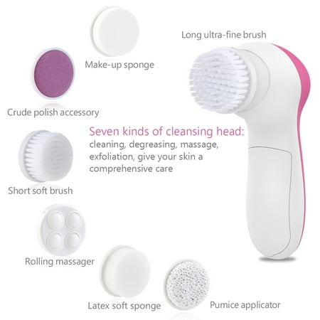 7 in 1 Facial Cleansing Brush,Electric Waterproof Face Cleaner Scrubber ...