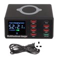 thumbnail image 1 of Cargador USB 100W Estación de carga USB de 8 puertos QC 3.0 Cargador inalámbrico PD18W Carga directa compatible inteligente 100-240V Enchufe del Reino Unido, 1 of 10