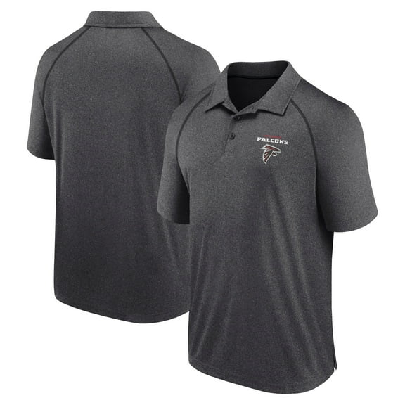 Men's Logo Athletic Heather Charcoal Atlanta Falcons Making Waves Raglan Polo
