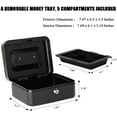 thumbnail image 2 of Locking Medium Steel Cash Box with Money Tray Lock Box, 2 of 9