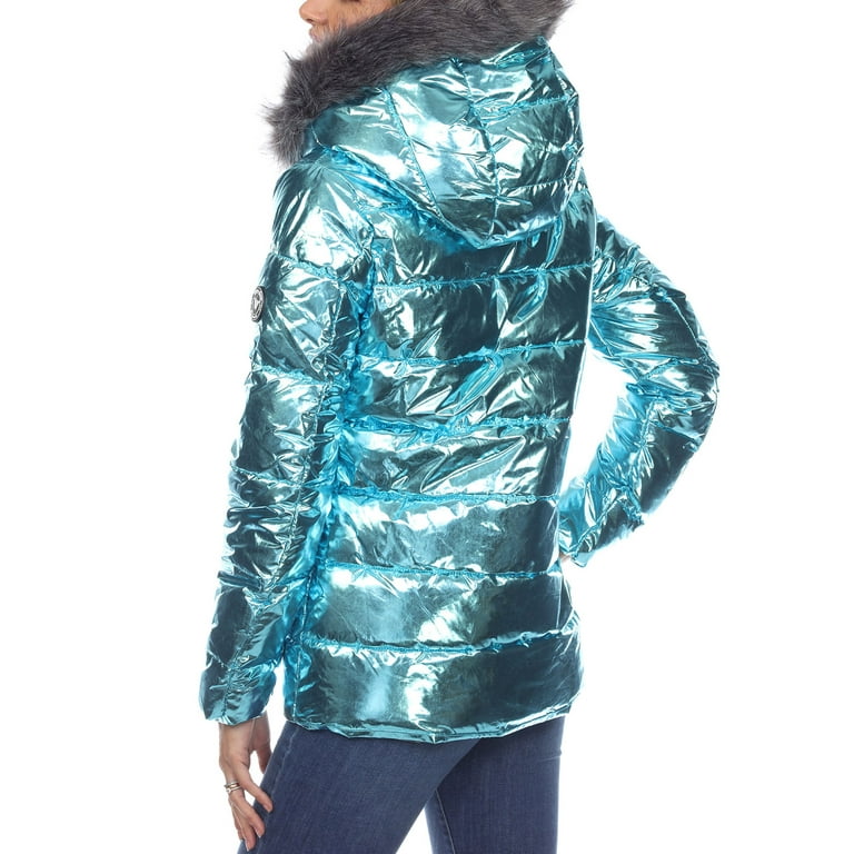 White Mark Women s Metallic Hooded Puffer Coat